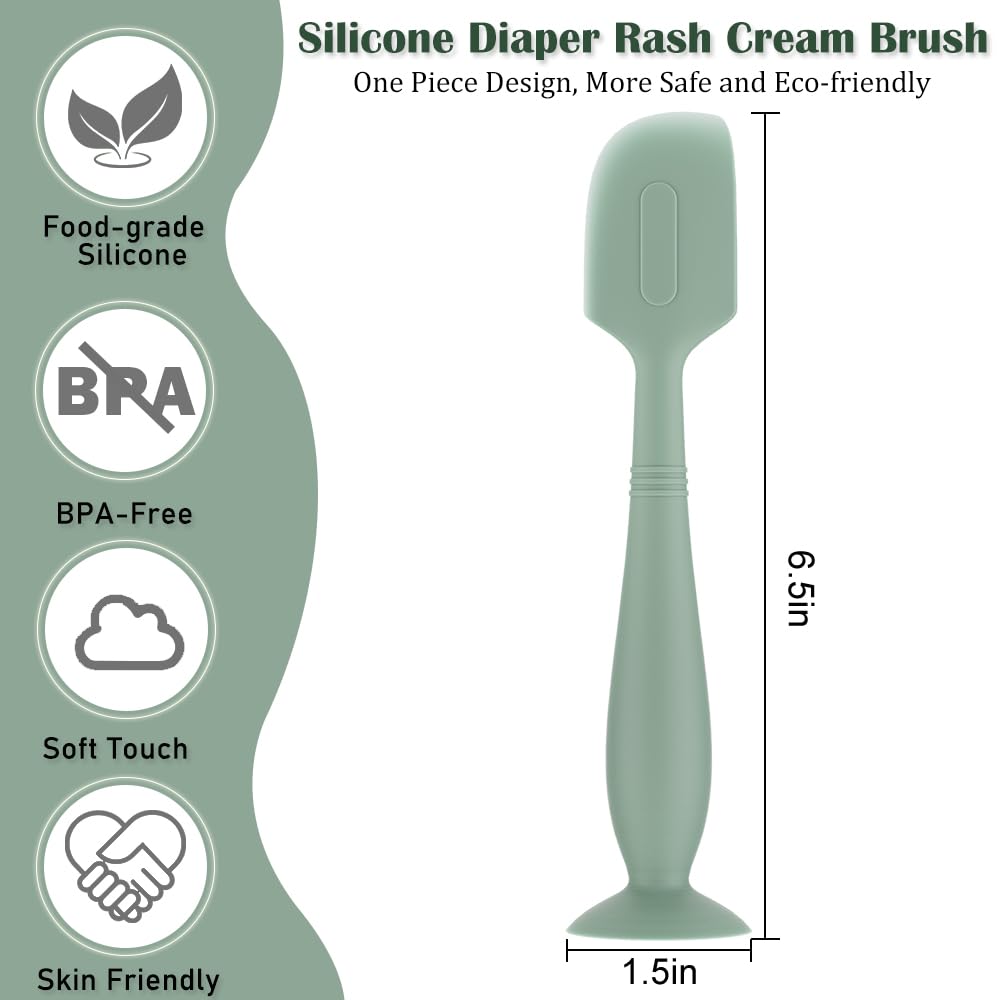 2Pack Baby Diaper Cream Spatula, Soft Silicone Diaper Cream Applicator, Butt Paste Spatula Brush for Newborn Baby, 1xLarge Size 1xSmall Size (Blue)