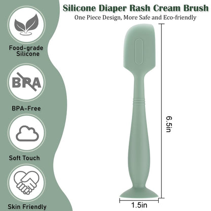 2Pack Baby Diaper Cream Spatula, Soft Silicone Diaper Cream Applicator, Butt Paste Spatula Brush for Newborn Baby, 1xLarge Size 1xSmall Size (Blue)