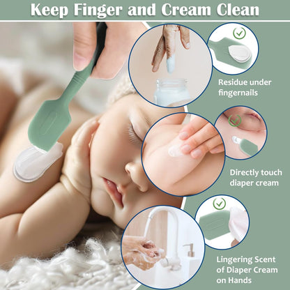 2Pack Baby Diaper Cream Spatula, Soft Silicone Diaper Cream Applicator, Butt Paste Spatula Brush for Newborn Baby, 1xLarge Size 1xSmall Size (Blue)