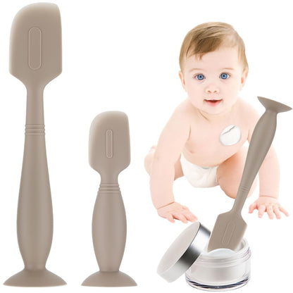 2Pack Baby Diaper Cream Spatula, Soft Silicone Diaper Cream Applicator, Butt Paste Spatula Brush for Newborn Baby, 1xLarge Size 1xSmall Size (Blue)