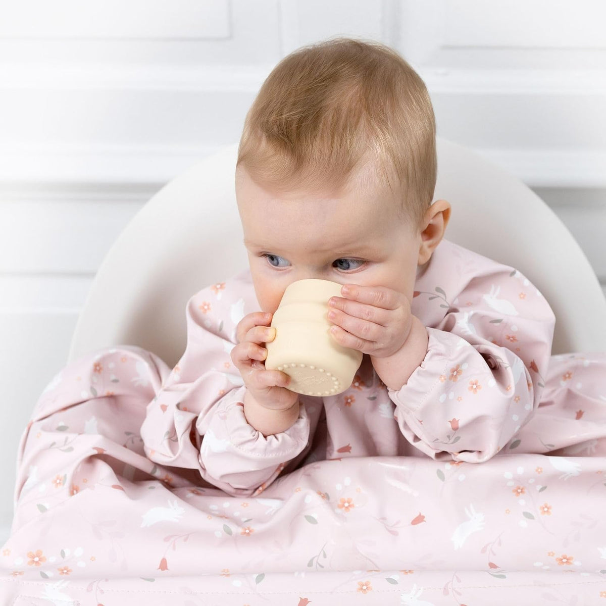 Sippit Silicone Baby Cup, Fawn (2-Pack) - Open Training Silicone Cups - Soft, Non Slip Grip, Weighted Base - Durable, Dishwasher Safe, BPA Free - Toddler Cups - Baby Essentials - 6 Months+