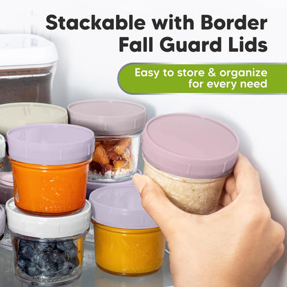 12-Pack Baby Food Glass Containers and Silicone Baby Food Freezer Tray with Clip-on Lid - 4 oz Leak-Proof, Microwavable, Baby Food Storage Container - Breast Milk Trays for Freezer