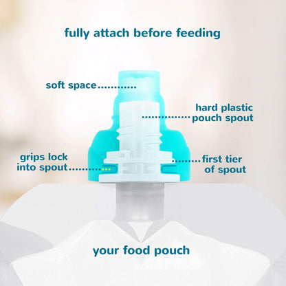 Reusable Baby Food Storage Pouches, 5 oz + SoftSip Pouch Tops | Ideal for Baby Food, Smoothies and Purees | Secure Double Lock Zipper, Wide Bottom, BPA Free | FreshSquad, 10 CT