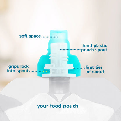 Reusable Baby Food Storage Pouches, 5 oz + SoftSip Pouch Tops | Ideal for Baby Food, Smoothies and Purees | Secure Double Lock Zipper, Wide Bottom, BPA Free | FreshSquad, 10 CT