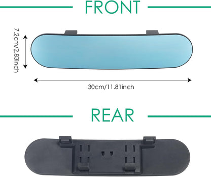 15" Rear View Mirror with Baby Mirror,Car Panoramic Rearview Mirrors Extender,Clip on Large Wide Angle Rear View Mirror for Truck Car and SUV (White)