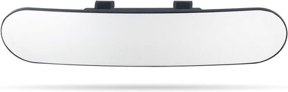 15" Rear View Mirror with Baby Mirror,Car Panoramic Rearview Mirrors Extender,Clip on Large Wide Angle Rear View Mirror for Truck Car and SUV (White)