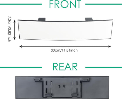 15" Rear View Mirror with Baby Mirror,Car Panoramic Rearview Mirrors Extender,Clip on Large Wide Angle Rear View Mirror for Truck Car and SUV (White)