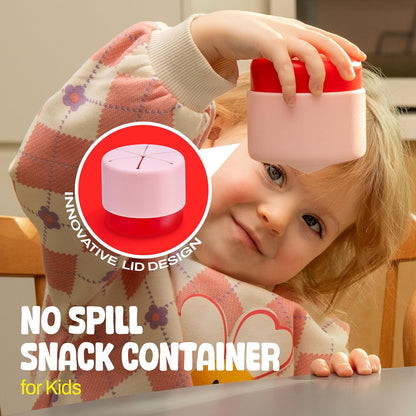 Pickcup Silicone Snack Cup with Lid, BPA-Free, Reusable, 9oz, Blue