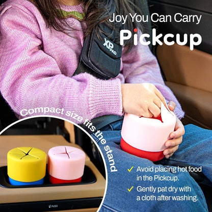 Pickcup Silicone Snack Cup with Lid, BPA-Free, Reusable, 9oz, Blue