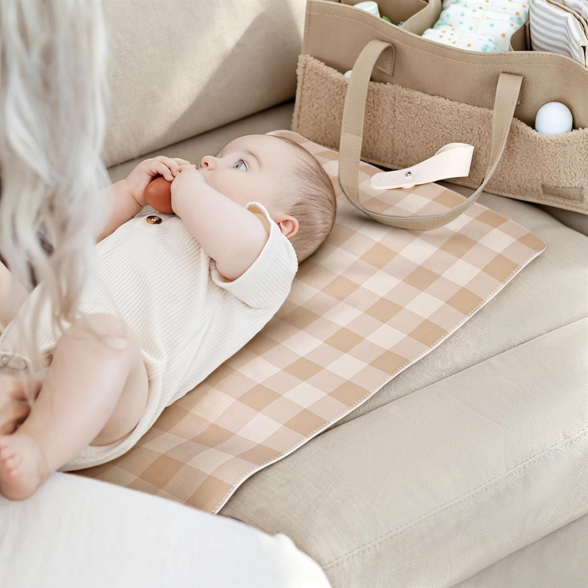 Thickened Baby Changing Pad 2 Pack, Portable Travel Mat with Roll-up Design
