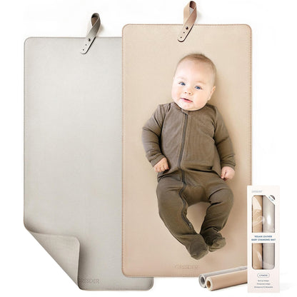 Thickened Baby Changing Pad 2 Pack, Portable Travel Mat with Roll-up Design
