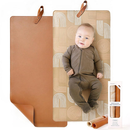 Thickened Baby Changing Pad 2 Pack, Portable Travel Mat with Roll-up Design