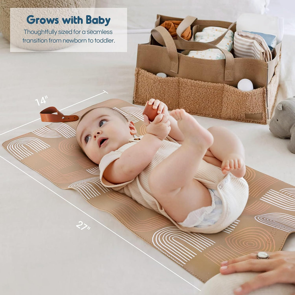 Thickened Baby Changing Pad 2 Pack, Portable Travel Mat with Roll-up Design