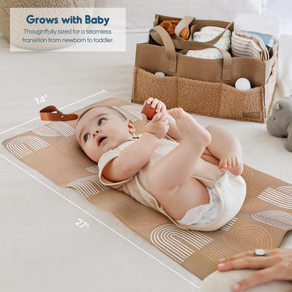 Thickened Baby Changing Pad 2 Pack, Portable Travel Mat with Roll-up Design