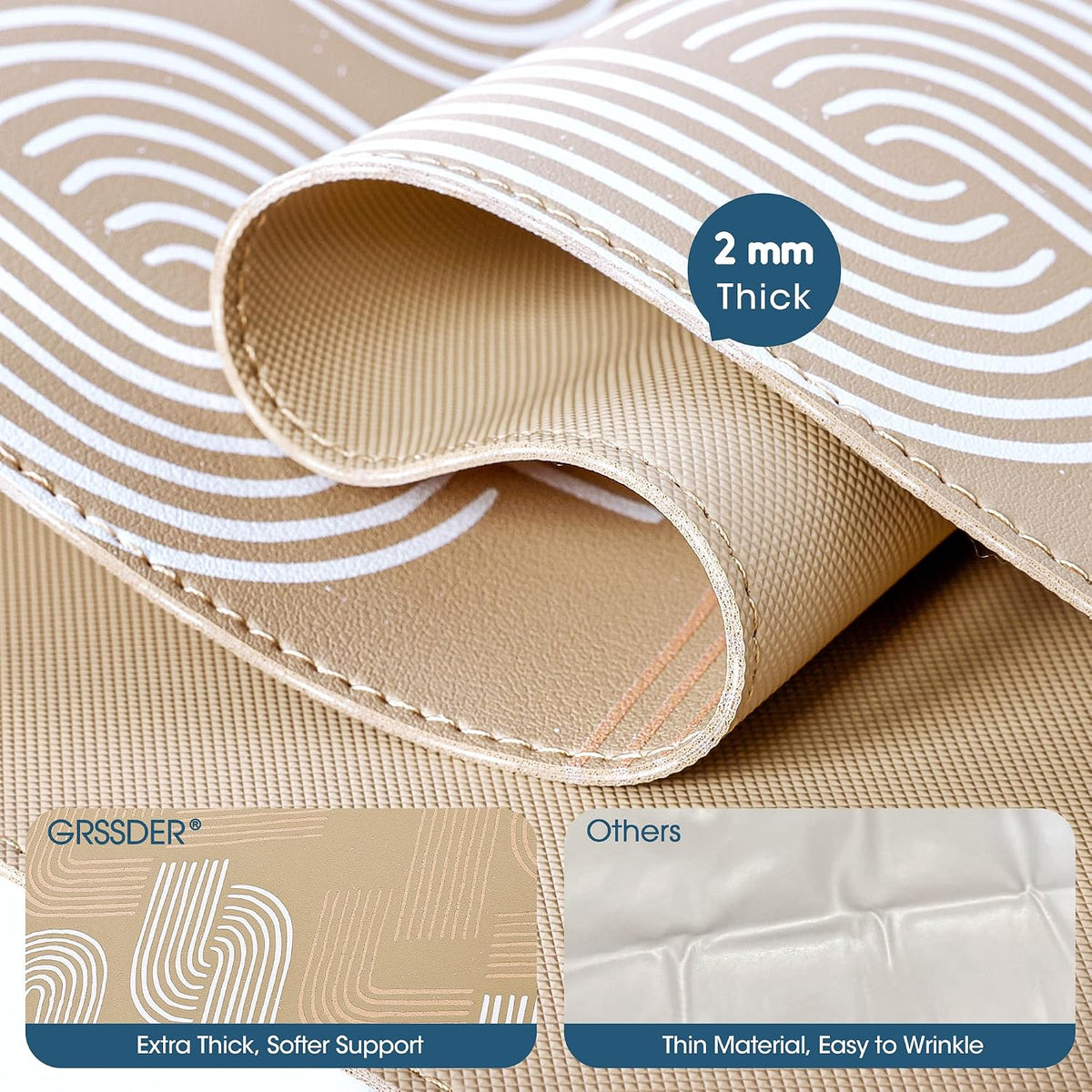 Thickened Baby Changing Pad 2 Pack, Portable Travel Mat with Roll-up Design