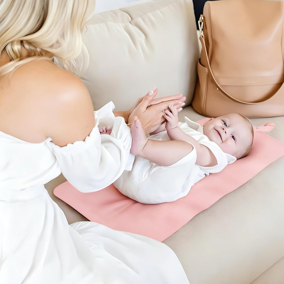 Thickened Baby Changing Pad 2 Pack, Portable Travel Mat with Roll-up Design