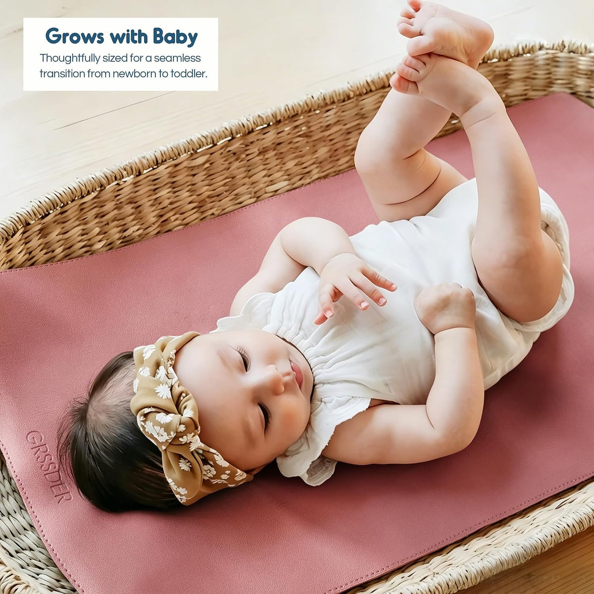 Thickened Baby Changing Pad 2 Pack, Portable Travel Mat with Roll-up Design