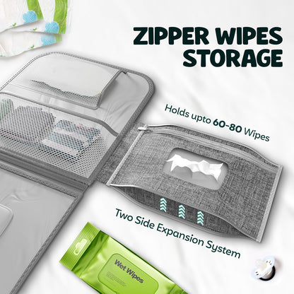 Portable Changing Pad – Waterproof Foldable Diaper Changing Pad with Wipes Pocket, Soft Travel Changing Mat for Baby, Compact & Easy to Clean Newborn Gift