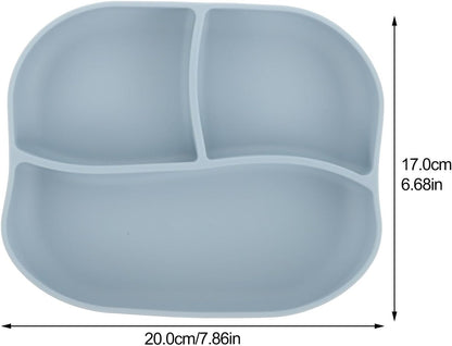 Multi-Grid Silicone Suction Plate with Divider for Elderly