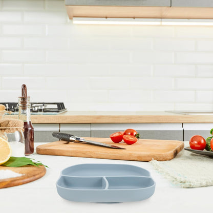 Multi-Grid Silicone Suction Plate with Divider for Elderly