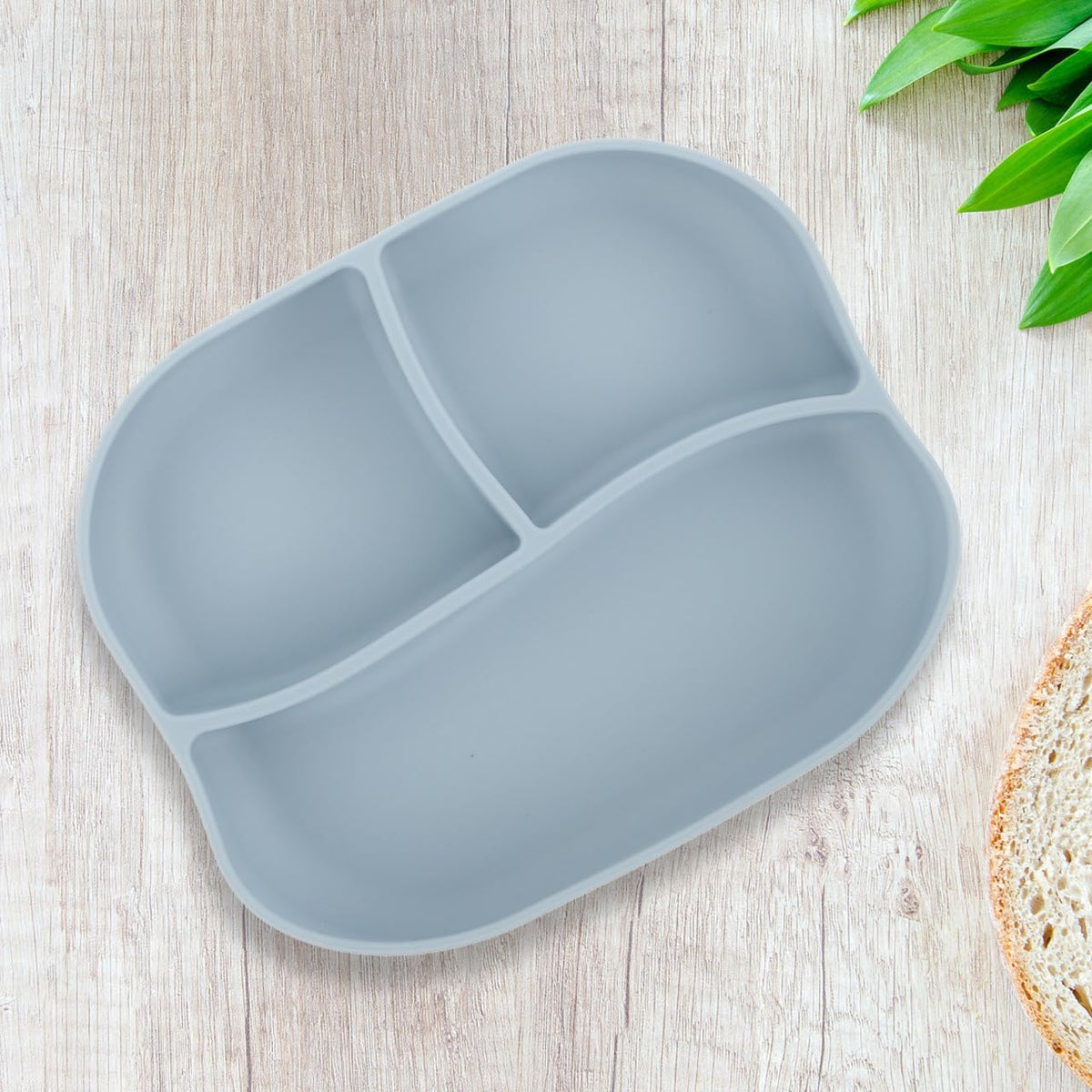 Multi-Grid Silicone Suction Plate with Divider for Elderly