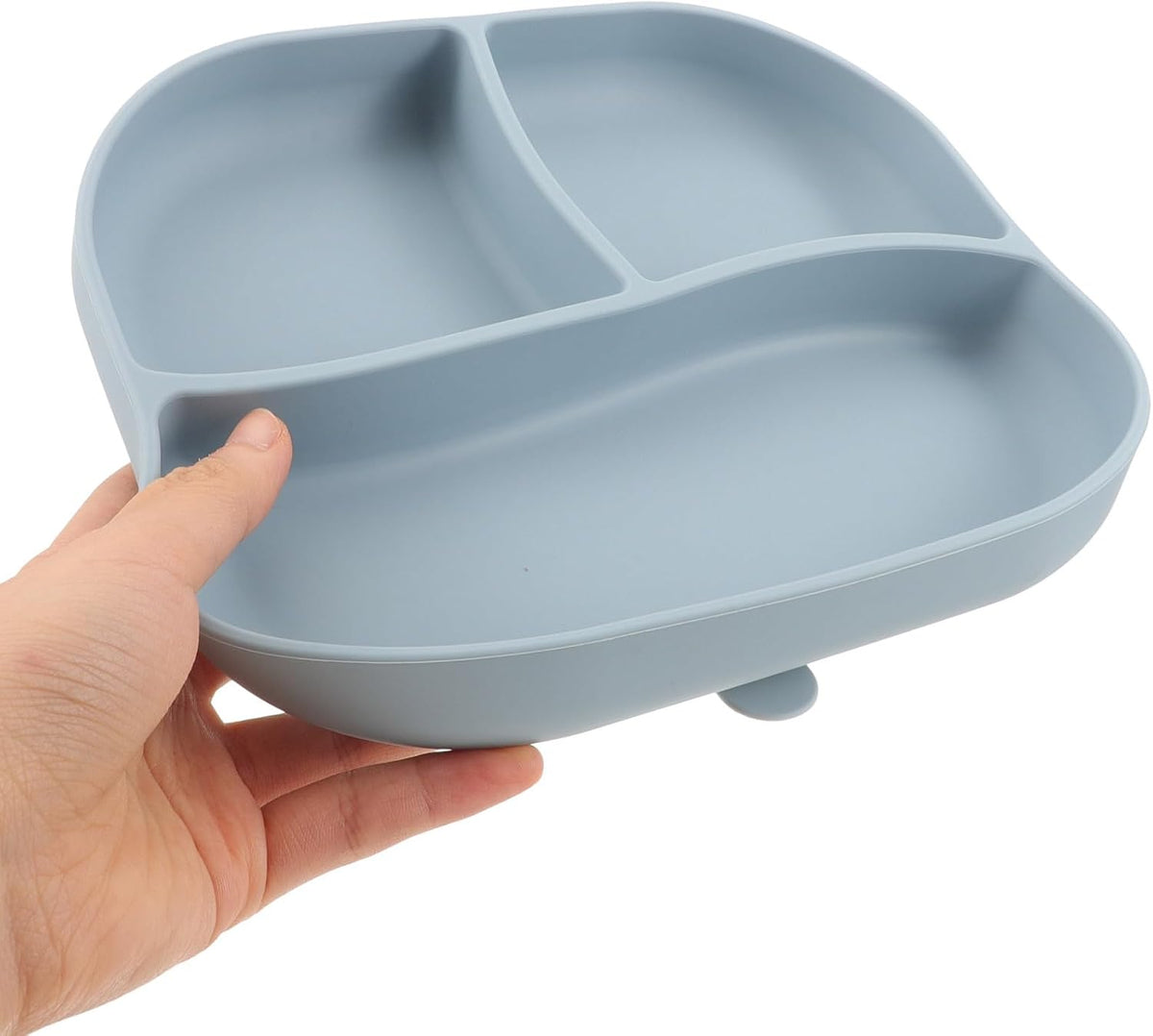 Multi-Grid Silicone Suction Plate with Divider for Elderly