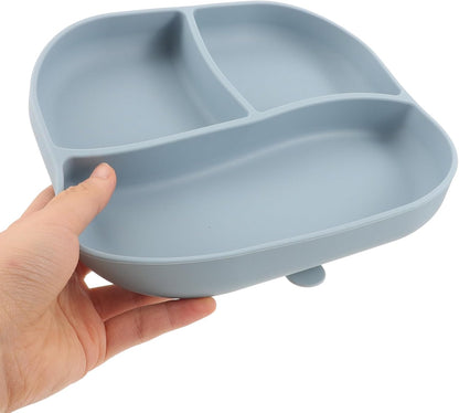 Multi-Grid Silicone Suction Plate with Divider for Elderly