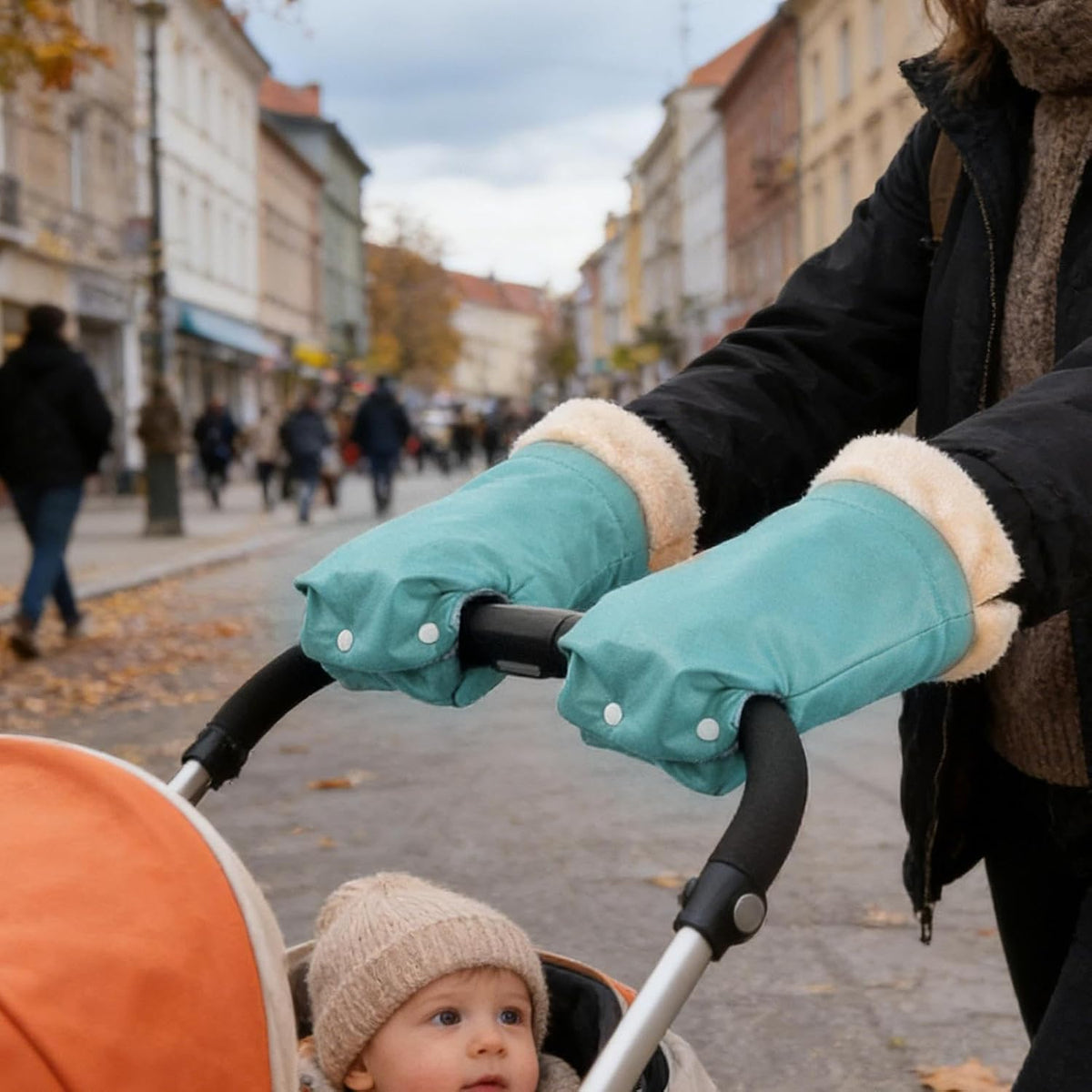 Stroller Mittens Windproof Warm Fleece Lining Pram Accessories