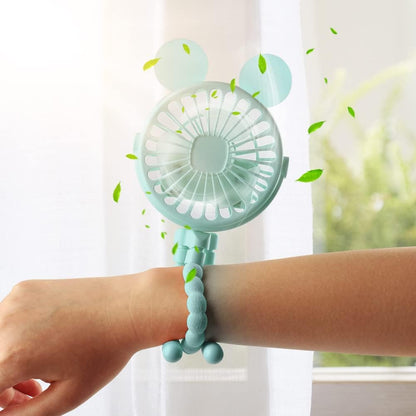 Stroller Fan Mini Handheld Octopus Fan Baby Fan with Flexible Tripod Wrapped on Stroller, Car Seat, Student Bed, Bike USB Rechargeable Fan, Desk Fan for Office and Baby Room or Outdoor