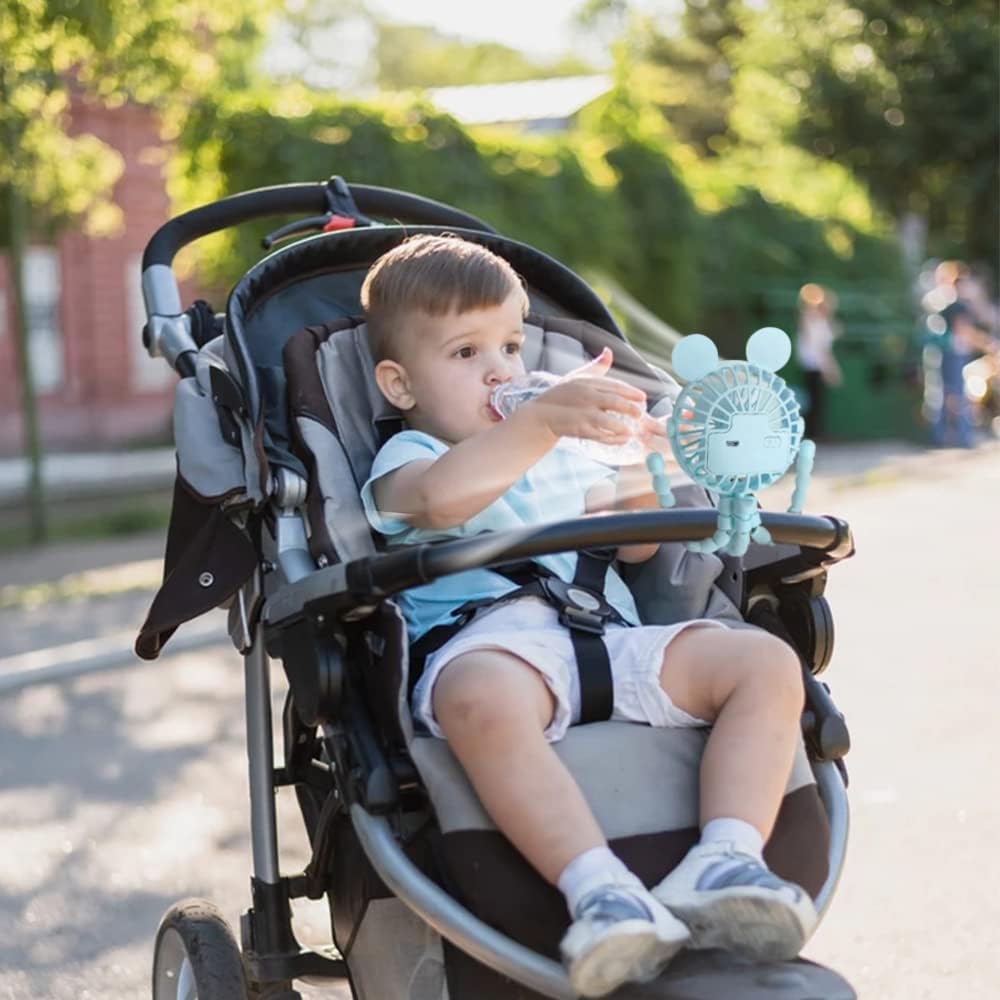 Stroller Fan Mini Handheld Octopus Fan Baby Fan with Flexible Tripod Wrapped on Stroller, Car Seat, Student Bed, Bike USB Rechargeable Fan, Desk Fan for Office and Baby Room or Outdoor