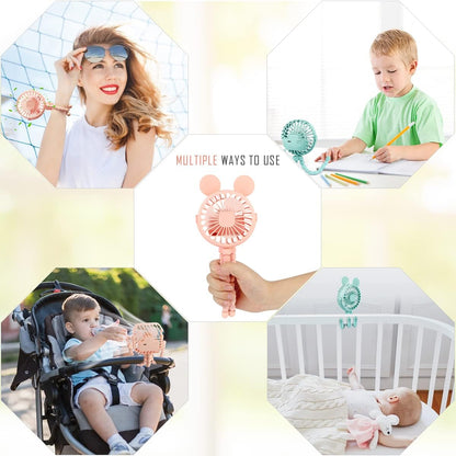Stroller Fan Mini Handheld Octopus Fan Baby Fan with Flexible Tripod Wrapped on Stroller, Car Seat, Student Bed, Bike USB Rechargeable Fan, Desk Fan for Office and Baby Room or Outdoor