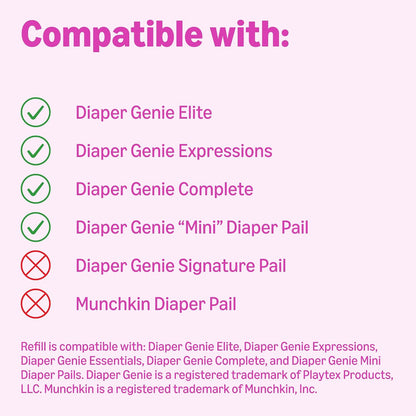 Amazon Brand - Mama Bear Blossoms Scented Diaper Pail Refills for Diaper Genie Pails, Odor Control, 1080 Count (4 Packs of 270 Count), Compatible with Diaper Genie Complete, Elite & Expressions Pails