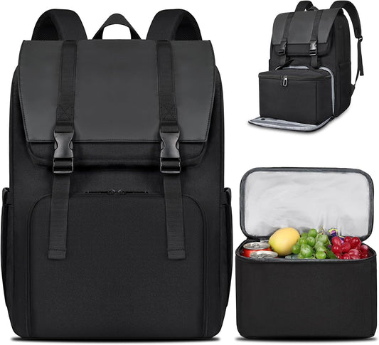 Lunch Backpack, Laptop Backpack 15.6 inch w/Insulated Cooler Lunch box for Men Women, Vintage Work Backpack for College Business Commuter Travel
