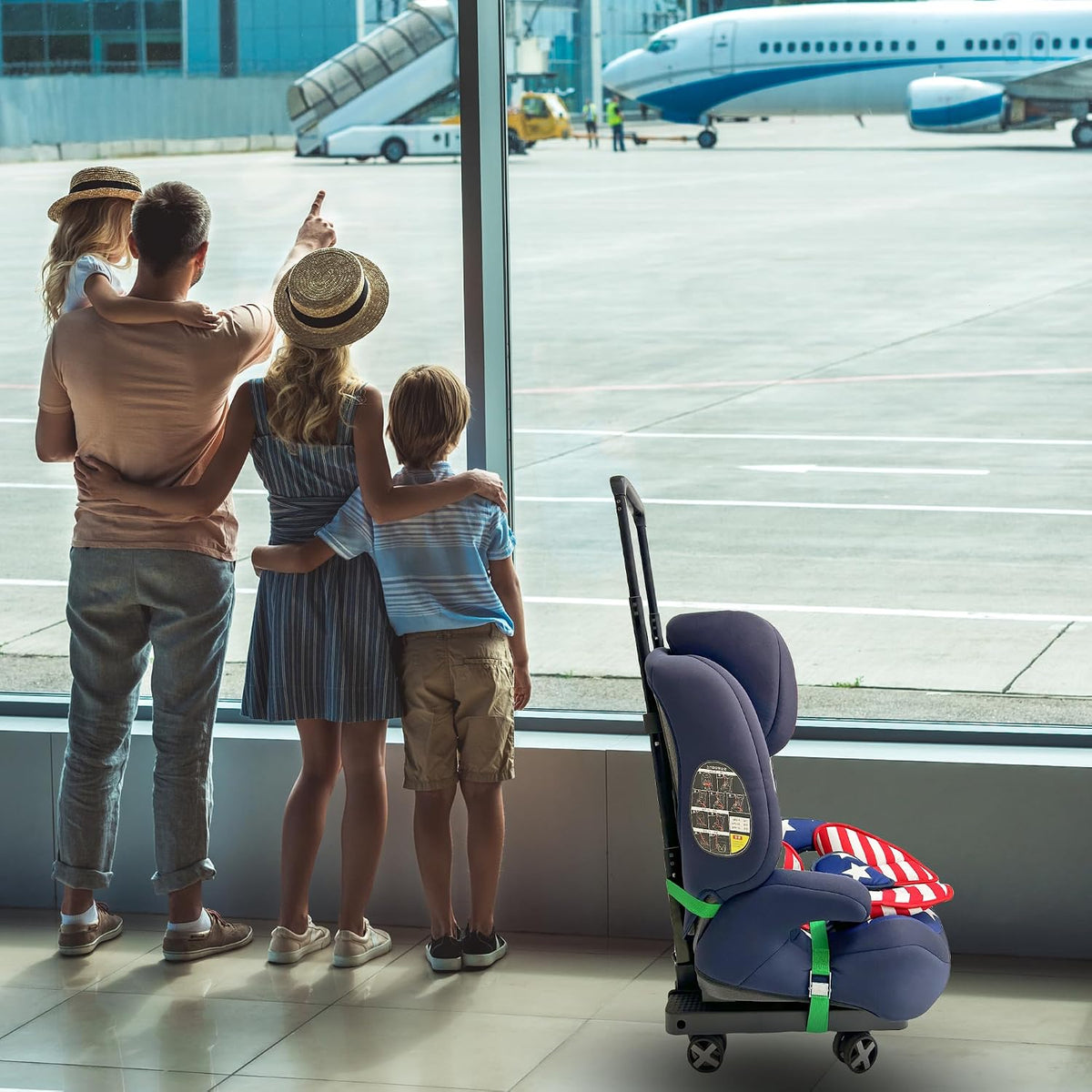Car Seat Dolly for Airport, Black