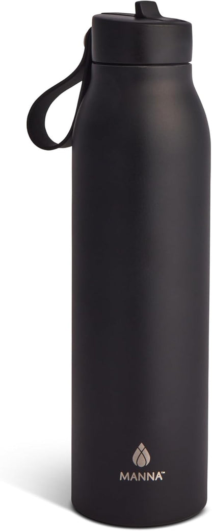 Bonnie Modern Flip Insulated Stainless Steel Bottle with Straw Lid and Carrying Loop - 12 Oz - Orange/Yellow Ombre