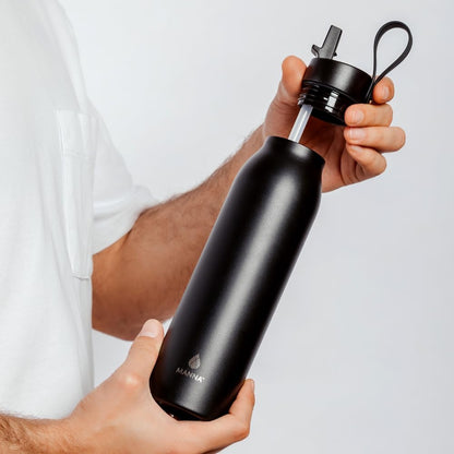 Bonnie Modern Flip Insulated Stainless Steel Bottle with Straw Lid and Carrying Loop - 12 Oz - Orange/Yellow Ombre