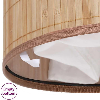 Oval Bamboo Laundry Bin with Removable Liner, Foldable Clothes Hamper with Handles for Bedroom, Bathroom, or Kids Toy Storage