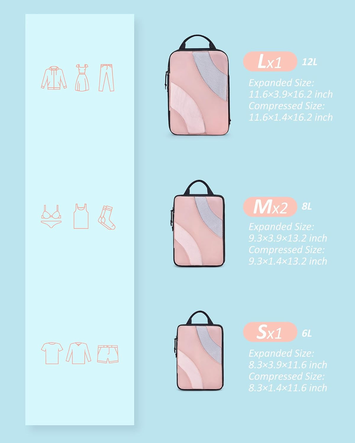 Compression Packing Cubes for Travel
