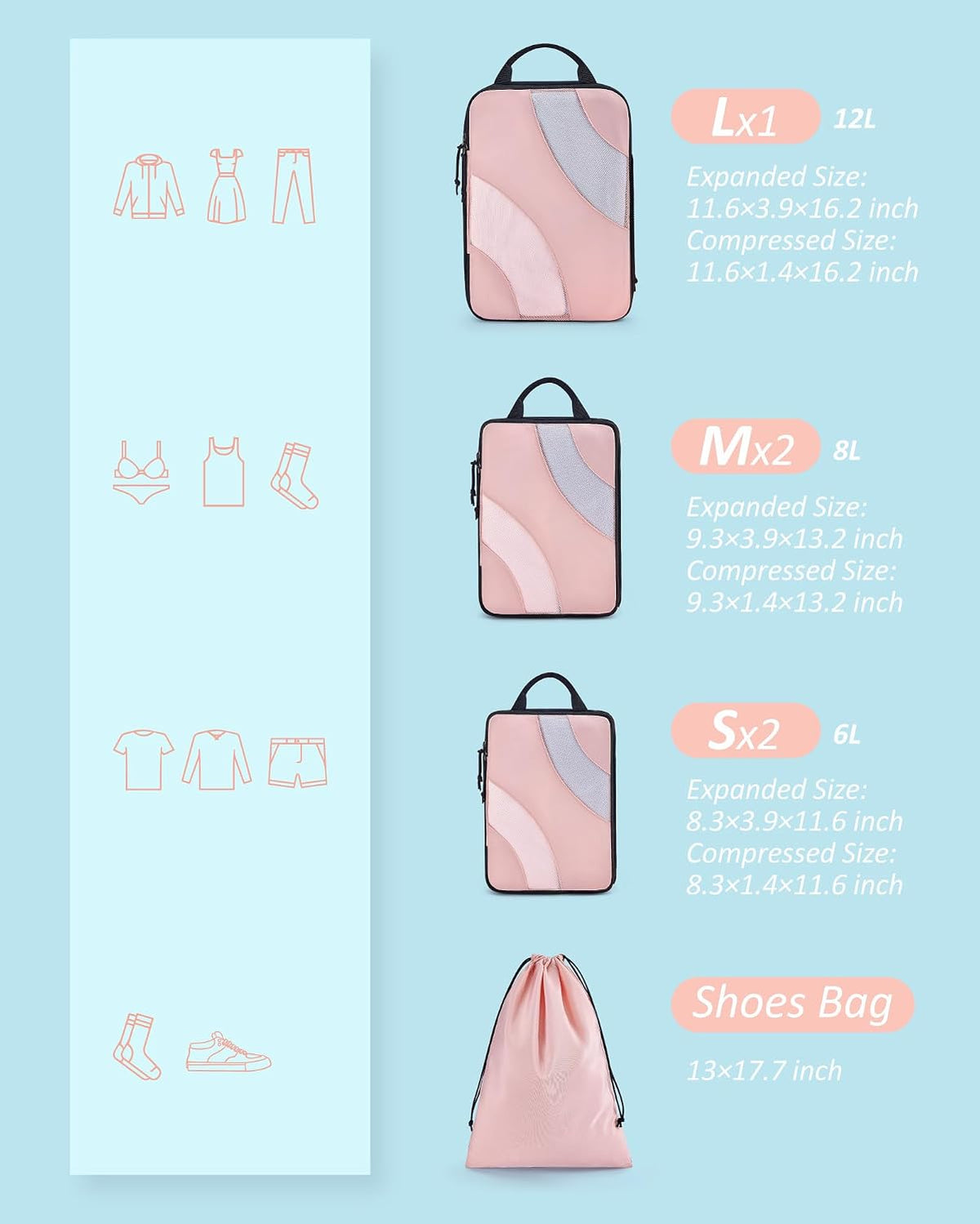 Compression Packing Cubes for Travel