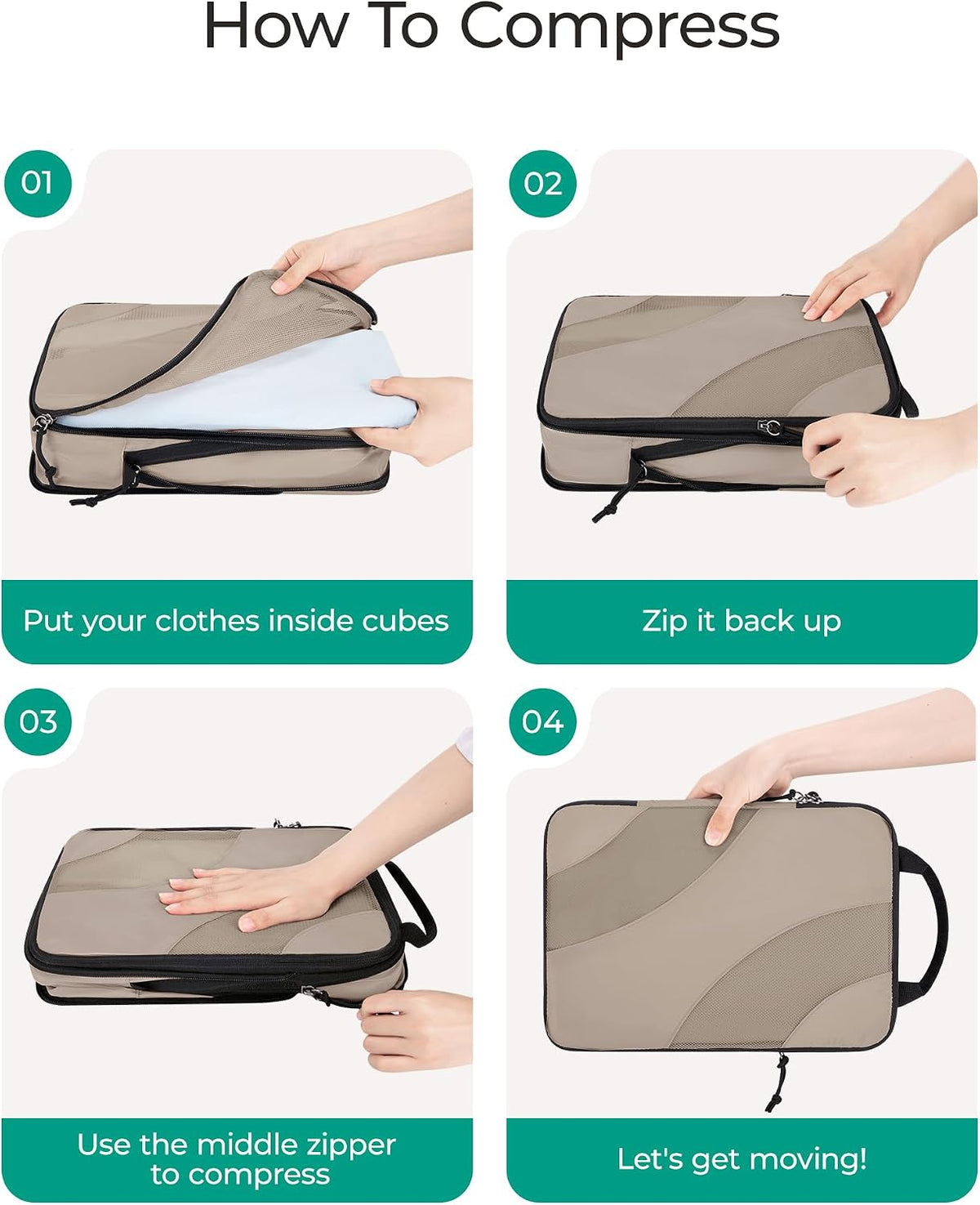 Compression Packing Cubes for Travel
