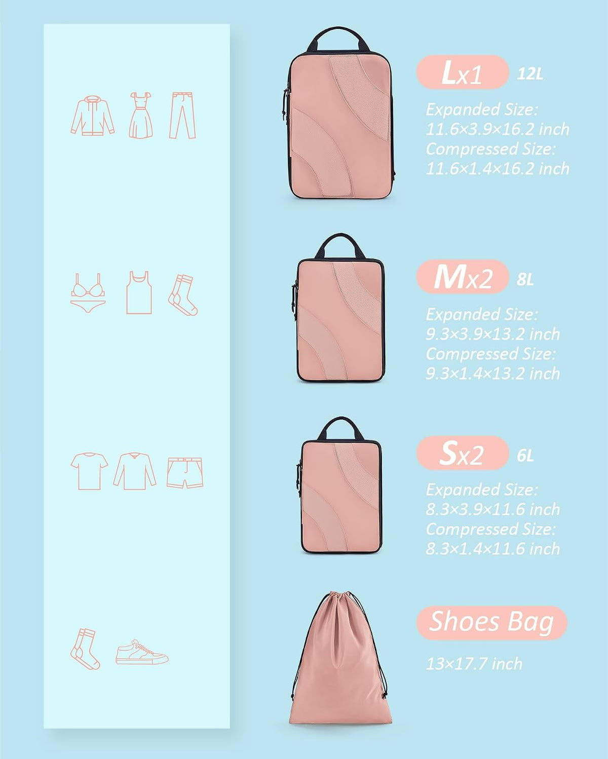 Compression Packing Cubes for Travel