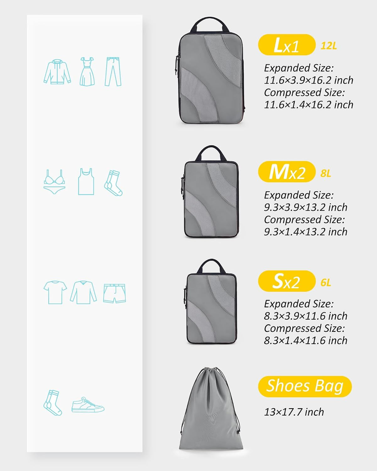 Compression Packing Cubes for Travel