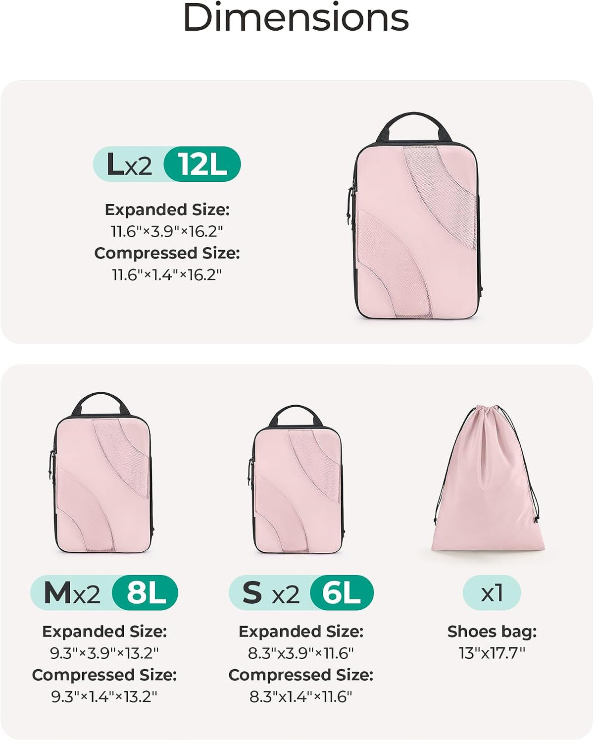 Compression Packing Cubes for Travel