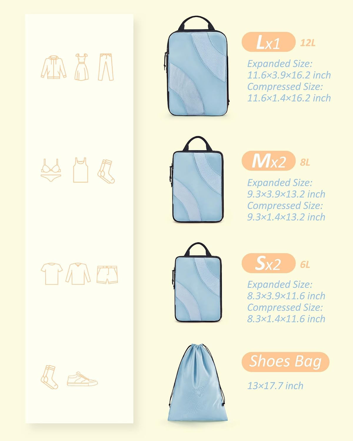 Compression Packing Cubes for Travel