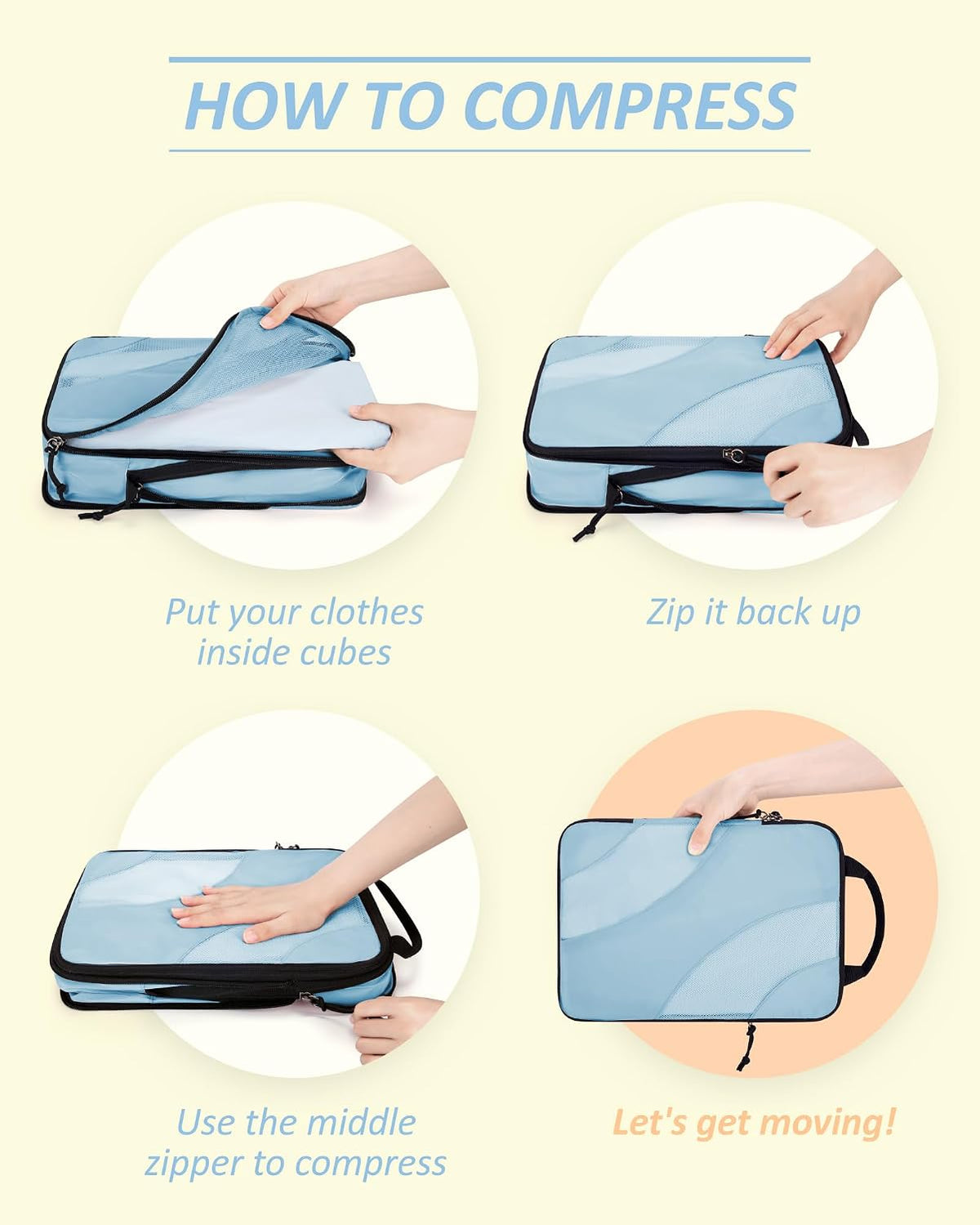 Compression Packing Cubes for Travel
