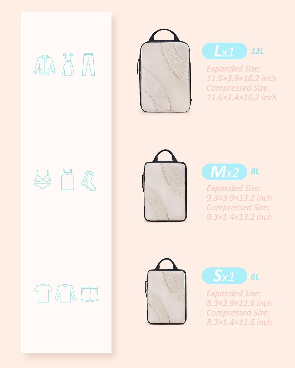 Compression Packing Cubes for Travel