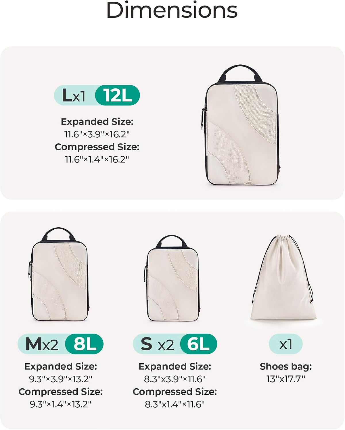 Compression Packing Cubes for Travel