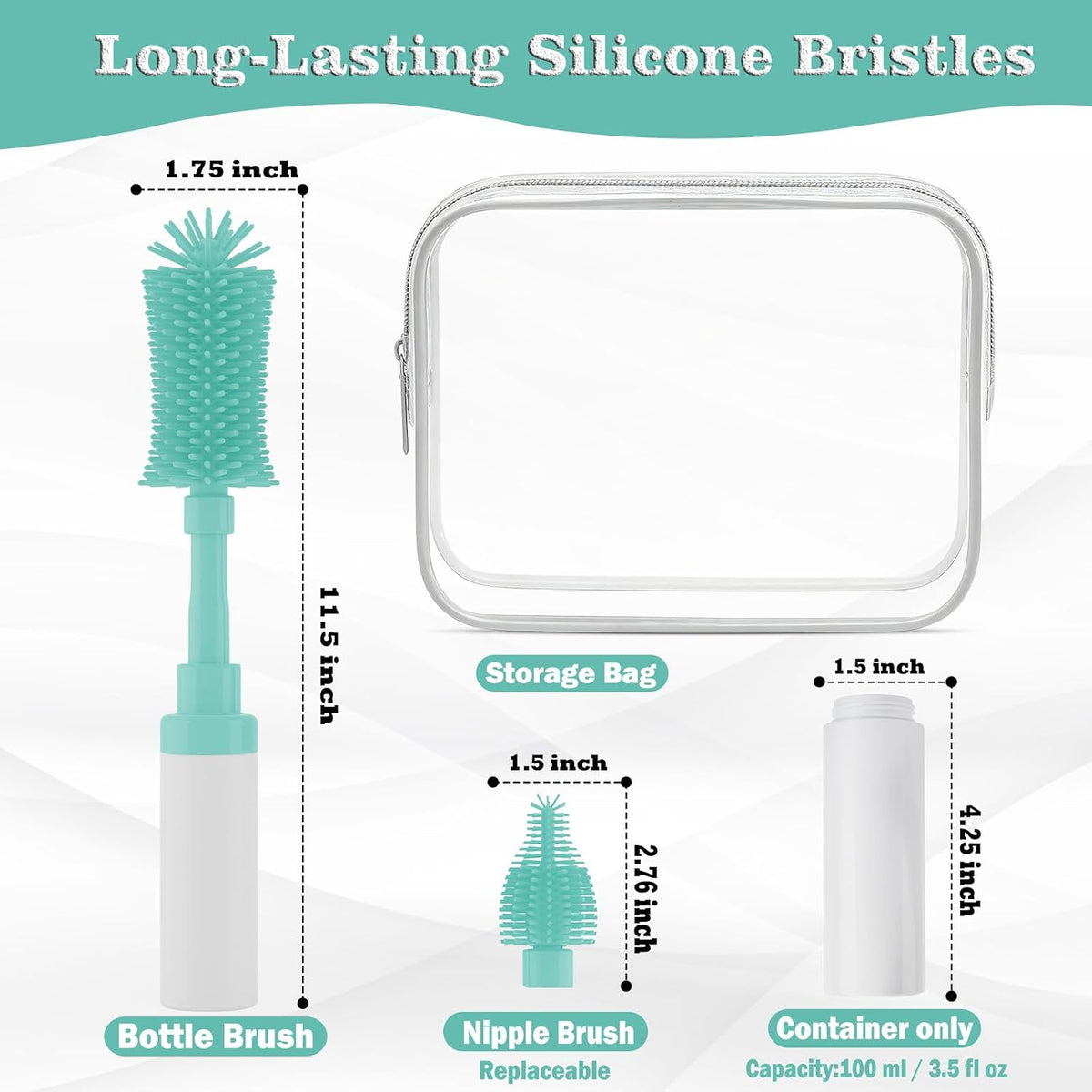Self-Foaming Silicone Baby Bottle Brush Set Pink