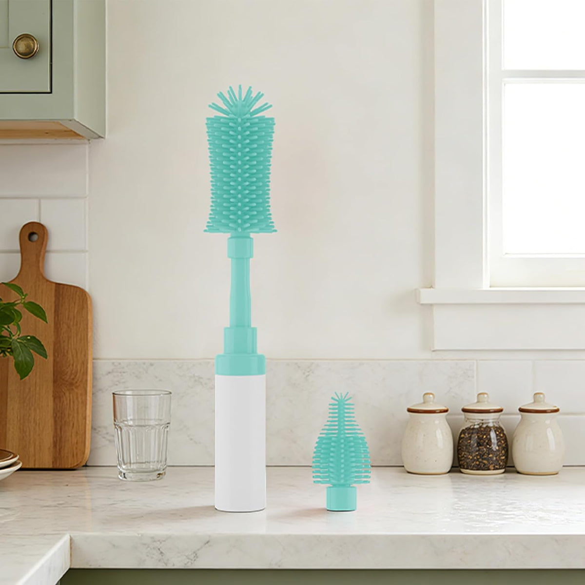 Self-Foaming Silicone Baby Bottle Brush Set Pink