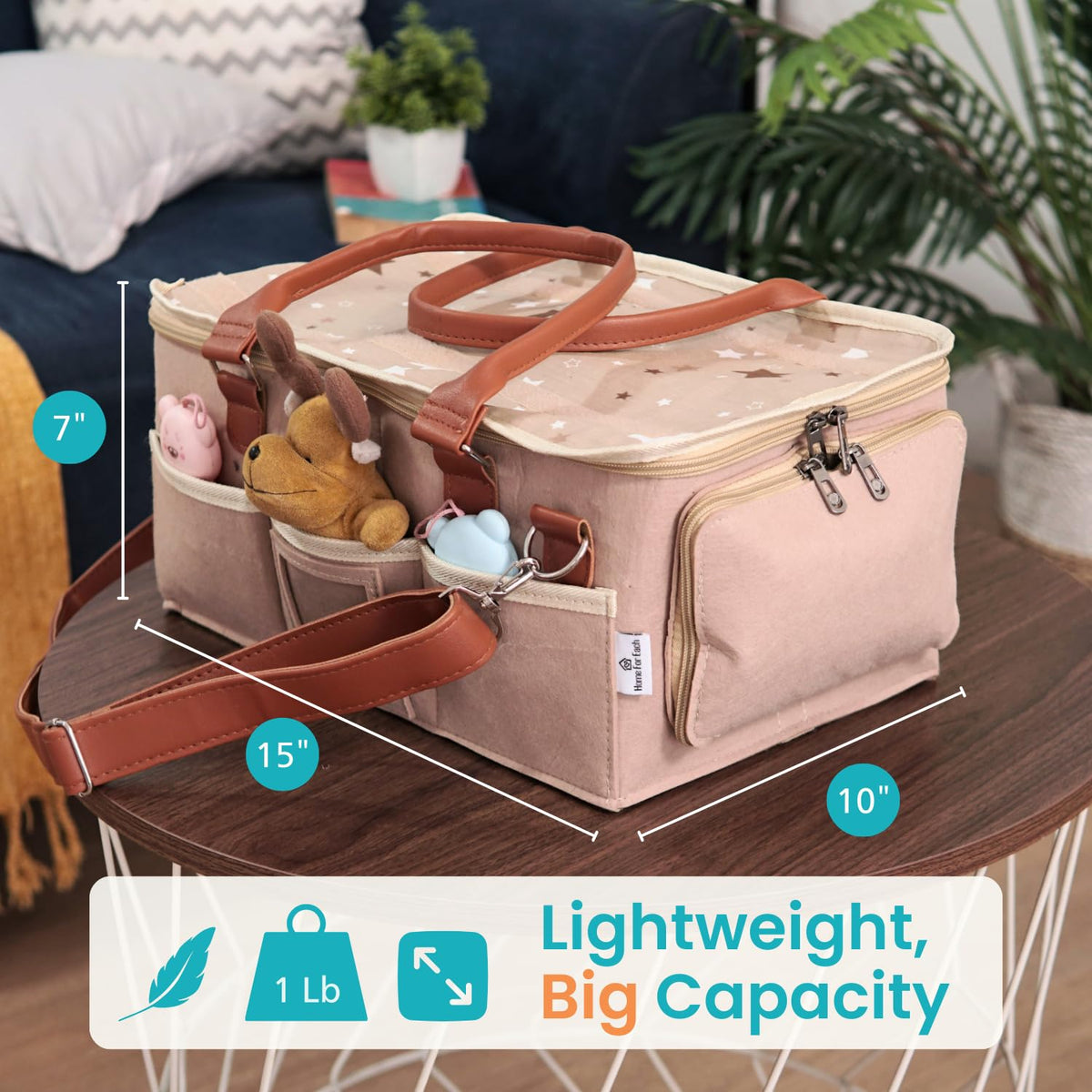 Baby Diaper Caddy With Lid, Diaper Caddy Organizer for New Mom Gifts, Newborn Essentials Must Haves, Registry for Baby, Baby Registry Search, Baby Gift Basket Baby Must Haves Travel Bag